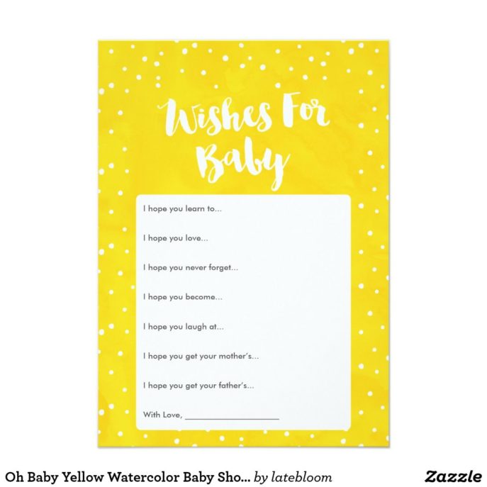 Large Size of Baby Shower:stylish Baby Shower Wishes Picture Inspirations Baby Shower Wishes Oh Baby Yellow Watercolor Baby Shower Wishes Card Yellow Baby Oh Baby Yellow Watercolor Baby Shower Wishes Card Have Fun At Your Baby Shower With An Adorable Yellow Baby Shower Wishes Card Have Your Guests Fill This