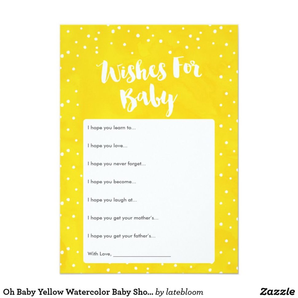Medium Size of Baby Shower:stylish Baby Shower Wishes Picture Inspirations Baby Shower Wishes Oh Baby Yellow Watercolor Baby Shower Wishes Card Yellow Baby Oh Baby Yellow Watercolor Baby Shower Wishes Card Have Fun At Your Baby Shower With An Adorable Yellow Baby Shower Wishes Card Have Your Guests Fill This