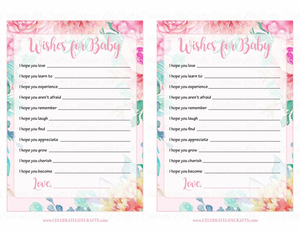 Medium Size of Baby Shower:stylish Baby Shower Wishes Picture Inspirations Baby Shower Wishes Wishes For Baby Cards Printable Download Pink Floral Spring Baby Shower Activity B33001