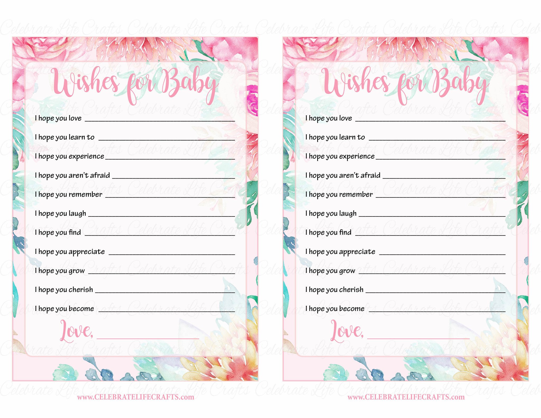 Full Size of Baby Shower:stylish Baby Shower Wishes Picture Inspirations Baby Shower Wishes Wishes For Baby Cards Printable Download Pink Floral Spring Baby Shower Activity B33001