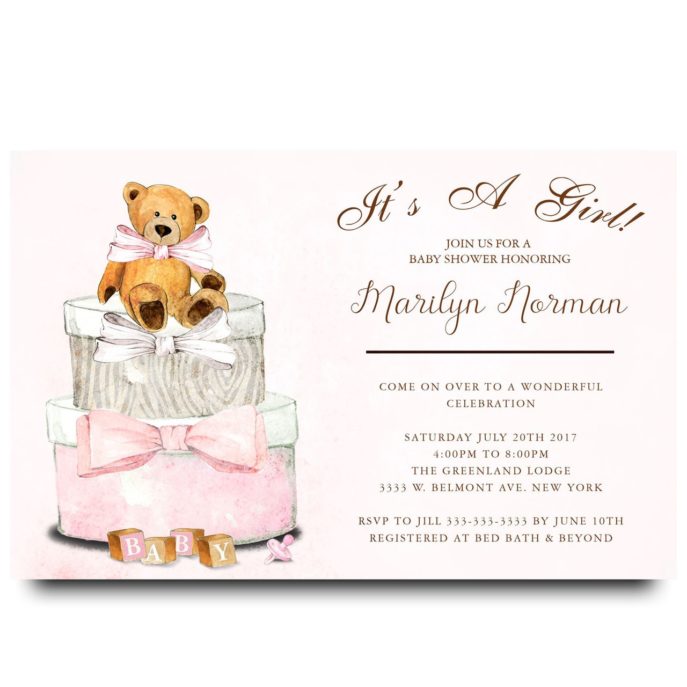Large Size of Baby Shower:63+ Delightful Cheap Baby Shower Invitations Image Inspirations Cheap Baby Shower Invitations Adornos Para Baby Shower Girl Baby Shower Baby Shower Para Niño Baby Shower Video Teddy Bear Gift Boxs Pink Teddy Bear Watercolor Baby Shower