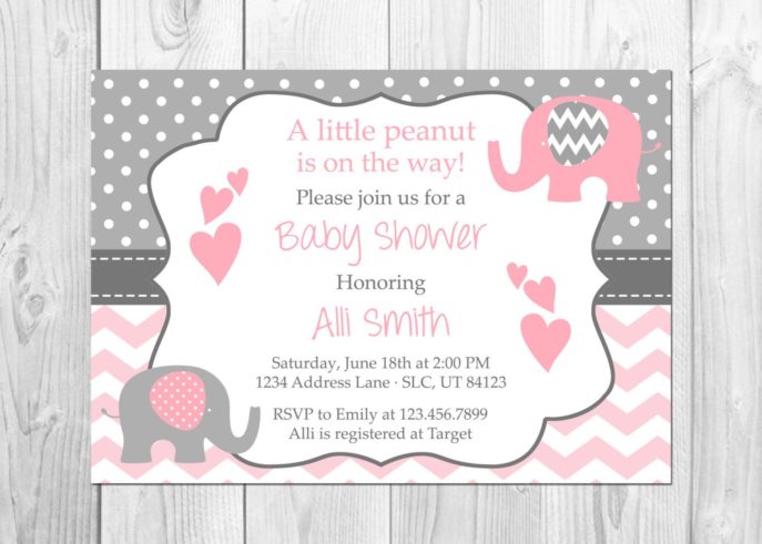Large Size of Baby Shower:inspirational Elephant Baby Shower Invitations Photo Concepts Elephant Baby Shower Invitations Baby Shower Table Ideas Baby Shower Templates Baby Shower Messages Baby Shower Party Favors Pink And Grey Elephant Baby Shower Invitation Its A Elephant Chevron Pink Little Peanut Baby Shower Invitation Baby Shower By