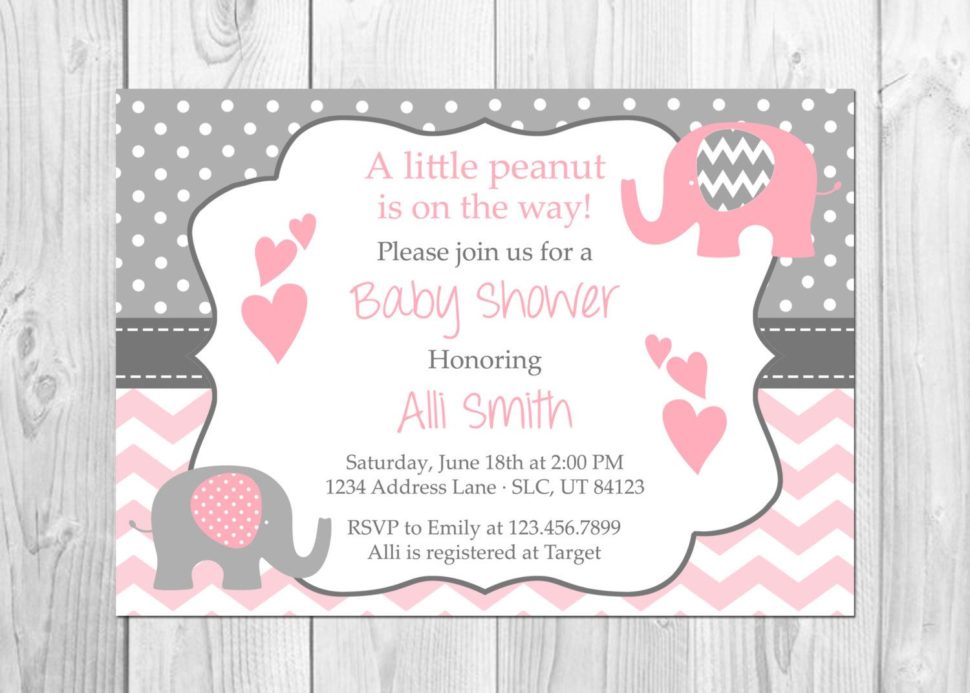Medium Size of Baby Shower:inspirational Elephant Baby Shower Invitations Photo Concepts Elephant Baby Shower Invitations Baby Shower Table Ideas Baby Shower Templates Baby Shower Messages Baby Shower Party Favors Pink And Grey Elephant Baby Shower Invitation Its A Elephant Chevron Pink Little Peanut Baby Shower Invitation Baby Shower By