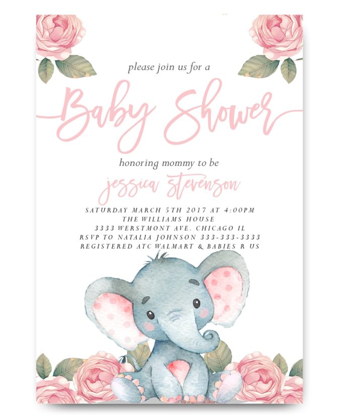 Large Size of Baby Shower:inspirational Elephant Baby Shower Invitations Photo Concepts Elephant Baby Shower Invitations Elephant Baby Shower Invitation Pink Floral Elephant