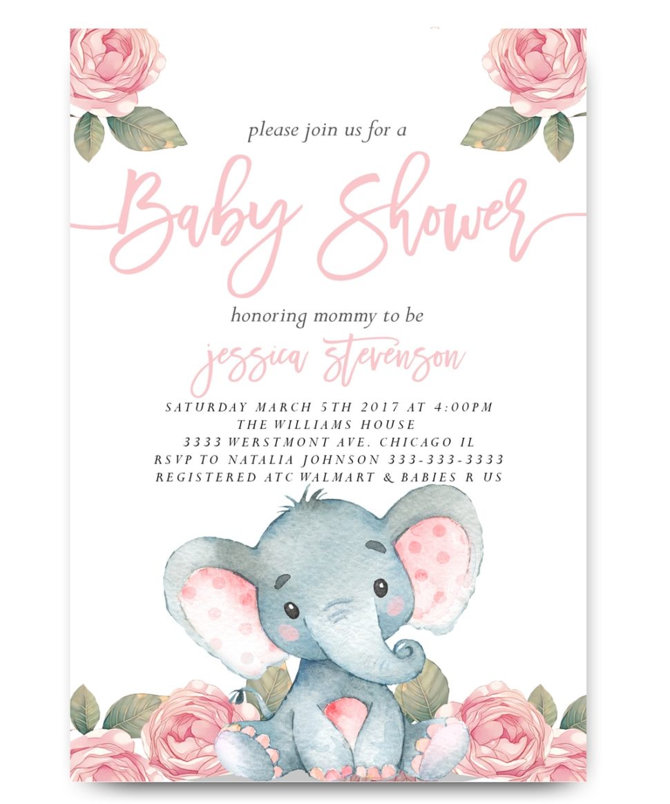 Medium Size of Baby Shower:inspirational Elephant Baby Shower Invitations Photo Concepts Elephant Baby Shower Invitations Elephant Baby Shower Invitation Pink Floral Elephant