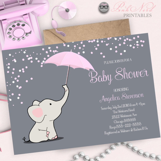 Large Size of Baby Shower:inspirational Elephant Baby Shower Invitations Photo Concepts Elephant Baby Shower Invitations Pink Elephant Baby Shower Invitation Elephant Holding Umbrella Invitation