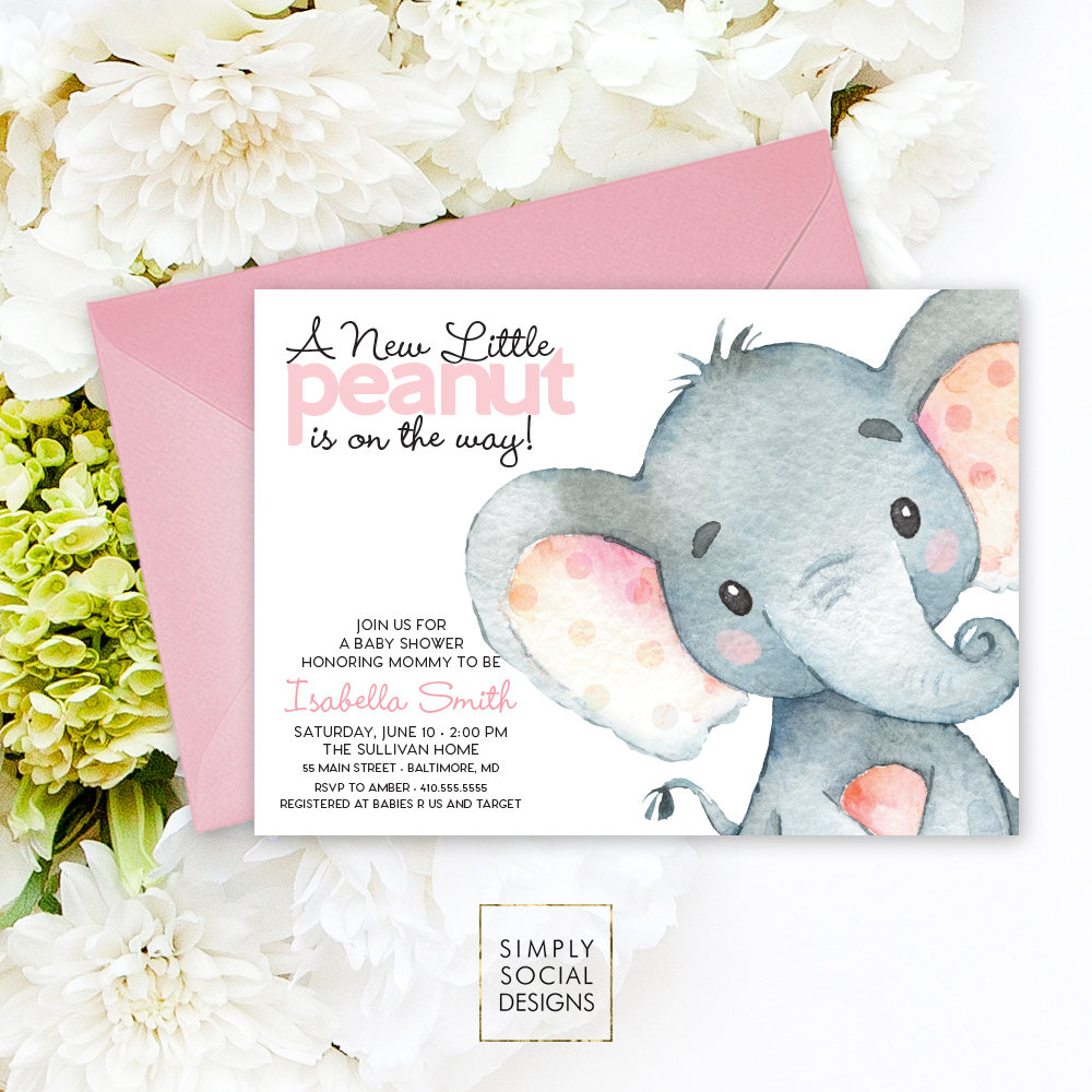 Full Size of Baby Shower:inspirational Elephant Baby Shower Invitations Photo Concepts Elephant Baby Shower Invitations Pink Elephant Baby Shower Invitation Its A Watercolor Gallery Photo Gallery Photo Gallery Photo