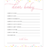 Baby Shower:Stylish Baby Shower Wishes Picture Inspirations Printable Baby Wishes Cards Instant Download Shower Wishes For Sweet Shower Wishes For Baby Printable Pink And Yellow By Littlesizzle